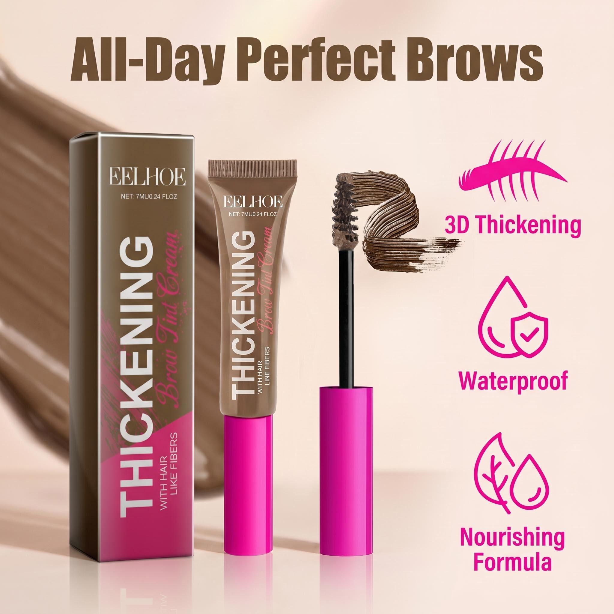 Fiber Brow Dye - Waterproof, Smudge-Proof Eyebrow Product Ideal for Natural Makeup, Targets Sparse Brows for Fluffy, Full Results, Eyebrow Products, Fluffy Brows