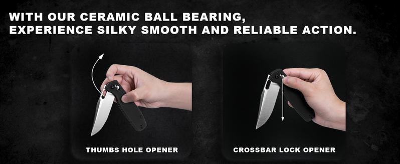 CJRB Prado Folding Pocket Knife 3.76" AR-RPM9 Sand Polish Steel Well Designed Blades, Black G10 Handle Crossbar Lock for Outdoor Survival and Daily Tasks