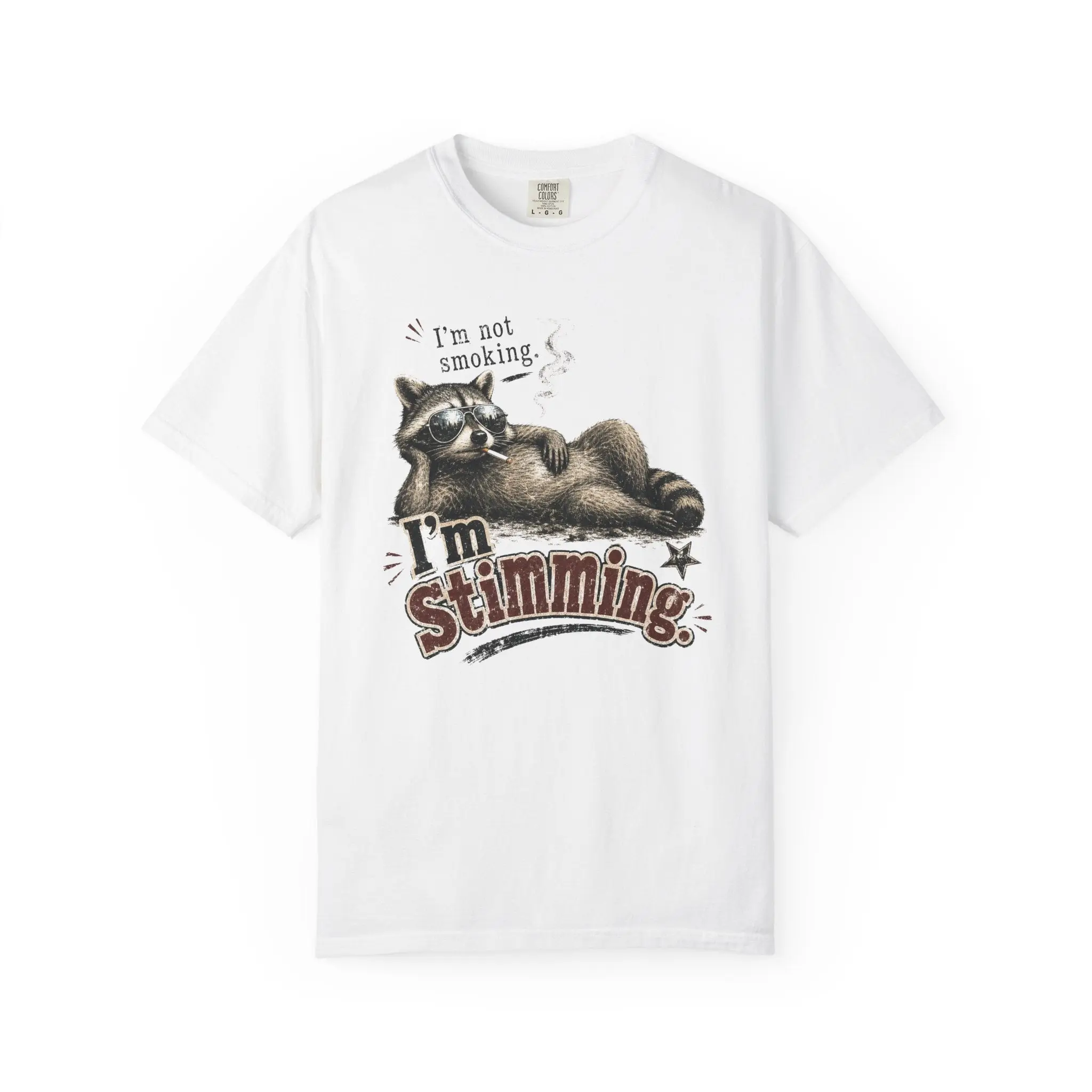 Raccoon 'I'm Stimming' Graphic T-Shirt — Funny Neurodiversity Pride Tee