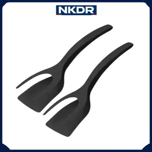 【NKDR】 2-in-1 Silicone Egg Flipper & Tongs | Non-Stick Spatula & Kitchen Tongs for Pancakes, Omelets & Steak | Heat Resistant Fish & French Toast Turner | Professional Grip Cooking Utensil