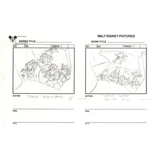 Chip n Dale Rescue Rangers Original Production Animation Storyboard Walt Disney FIRST EPISODE 1988 A65