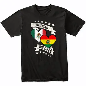Mexican Bolivian Heart Flags Mexico Bolivia T-Shirt