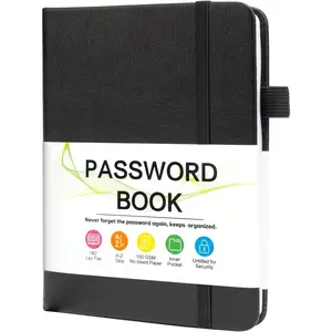 Password Keeper Book with Alphabetical Tabs,4.3"x5.7" Small Password Books for Seniors Password Notebook for Internet Website Address Log in Detail (Black)