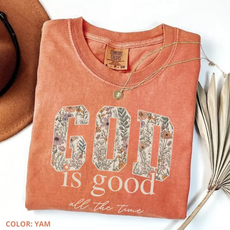 Comfort Colors God is Good Christian T-shirt Religious Tshirt , Bible Verse Gift For Christians, Womenswear