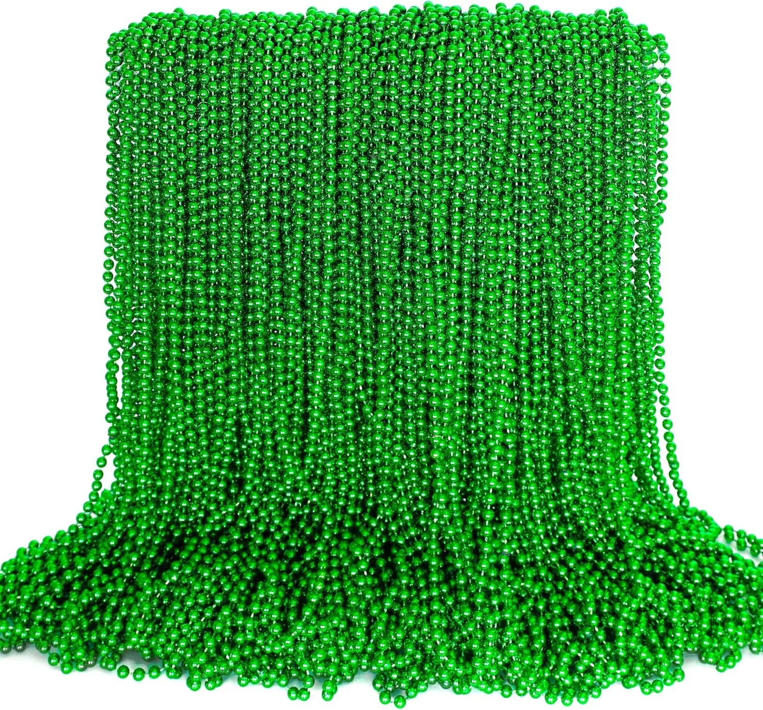 St. Patrick's Day Beads Necklace Bulk 100 PCS, 33 Inch Green Irish Party Necklaces, Shamrock Costume Accessories, Parade Throws, Party Supplies, Lucky Irish Decorations for Events & Celebrations