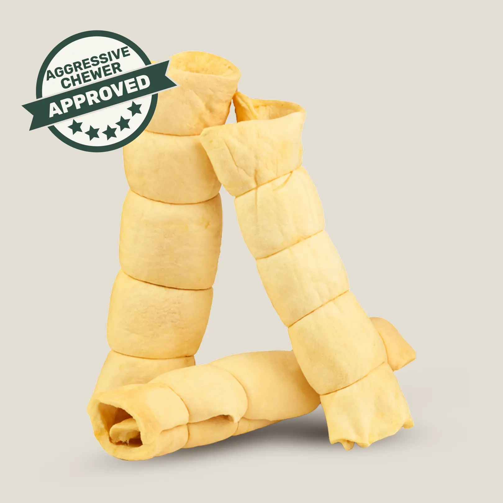 Gargantuan 10” Rawhide-Free Beef Cheek Rolls for Aggressive Chewers