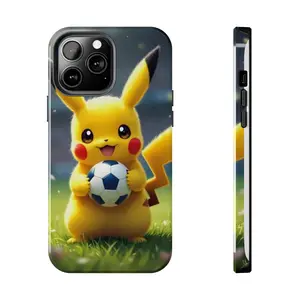 Kawaii Cute Anime Monster Holding Soccer Phone Case for iPhone 17-7 Pro Max Plus & Samsung Galaxy S26-S21 Ultra Plus