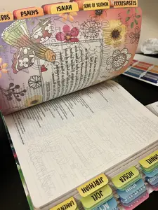 Pretabbed NLT Inspire Prayer Journaling Bible in Colorful Cover with Gold Foil Accents - beautiful bible with tabs already applied for you