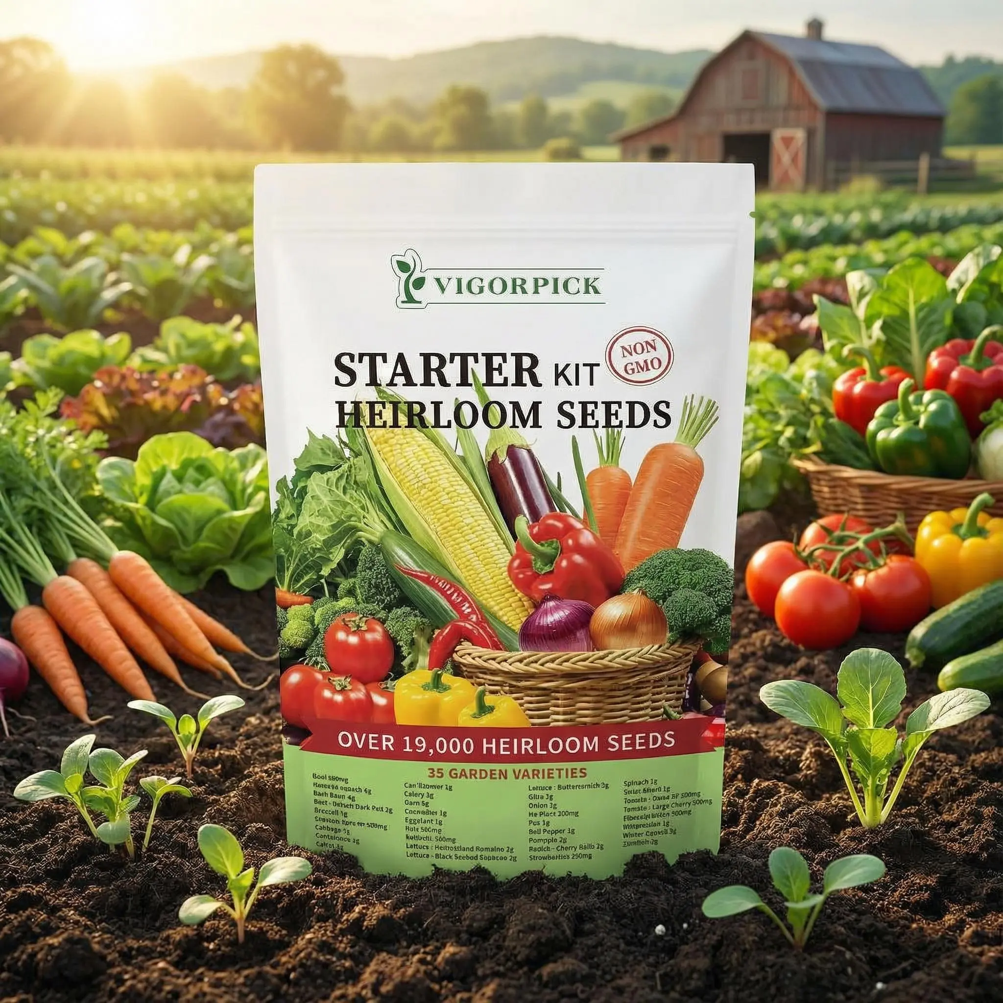 Heirloom Vegetable Seeds Vault Set - 35-Assortment Heritage Pack for Indoor Growing, Emergency Sowing, Ideal Family Garden Gift [Popular Choice]