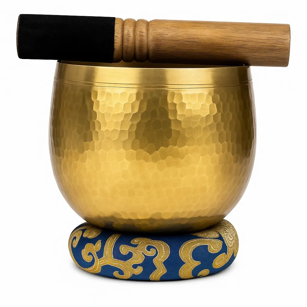 Tibetian Singing Bowl 5.5 Inch Tall Handcrafted in Nepal for Yoga Chakra Healing & Stress Relief Mindfulness Practice with Authentic Nepalese Craftsmanship