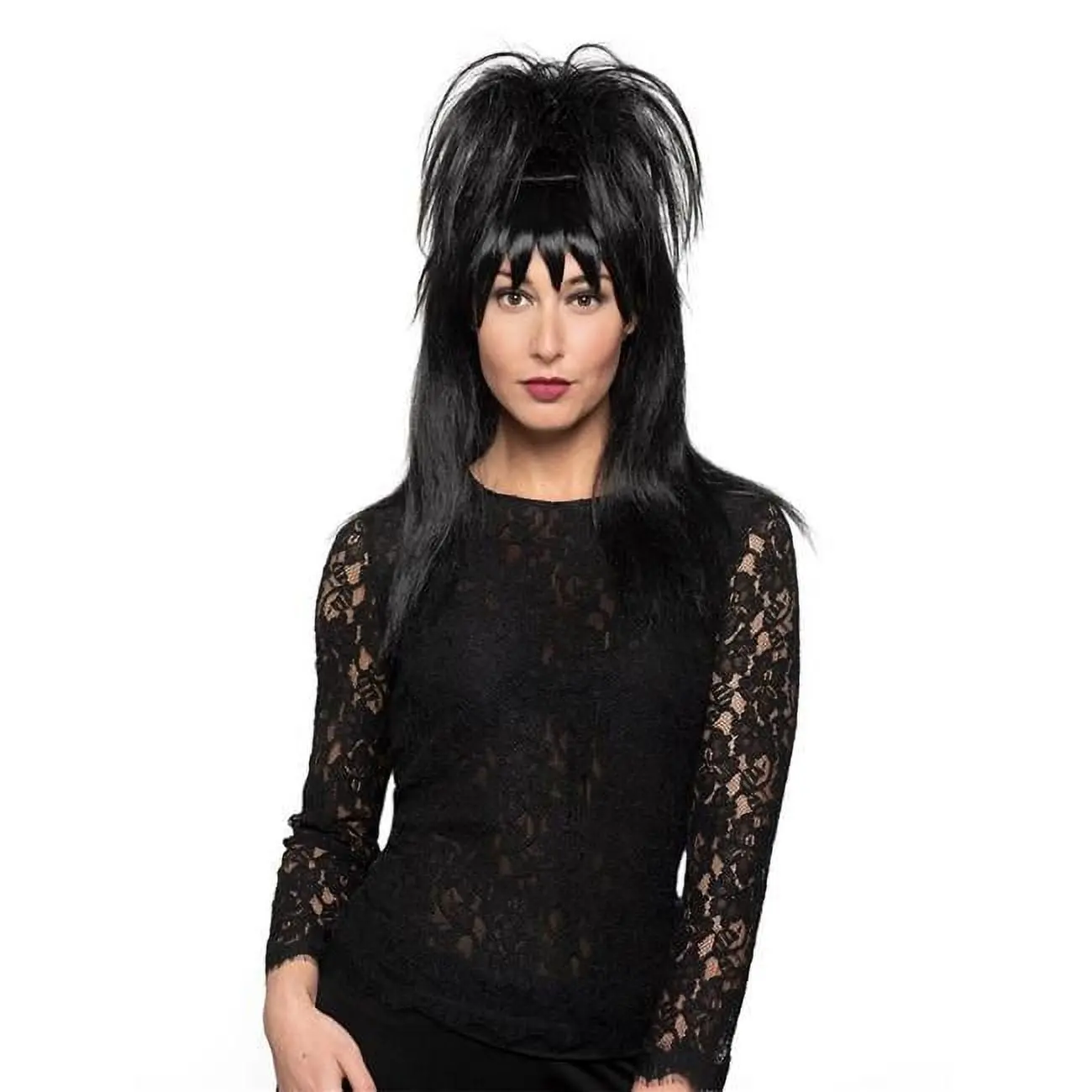 212 MAIN Synthetic Wig - Black, Gothic Look, Lydia Cut, 1-Size, Beetlejuice Enigma Themed Costume Accessory