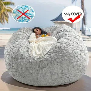 【Black Friday Deal】1pc Cozy Polyester Bean Bag Chair with Removable Cover - Hand Washable, Memory Foam Lounge Sofa for Living Room, Office Use - No Wooden Materials, Electricity-Free, Dual Sofa Cover Included