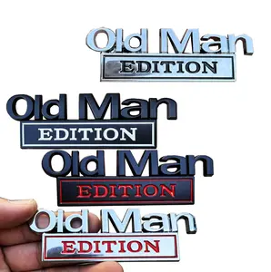 1 pcs Automotive metal fender logo OAutomotive metal fender logo Old Man EDITION modified body sticker badge sign -HN915-2