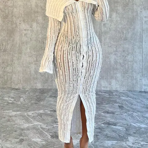 Women's Plain Bodycon Dress, Elegant Chic Long Sleeve One Shoulder Long Dress for Party Club Dating Evening Formal Wear, Ladies Clothes for All Seasons, Evening Party Dresses, Evening Gowns