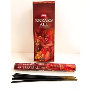 Breaks All - 20 Stick Hex Tubes - HEM Incense Hand Rolled In India