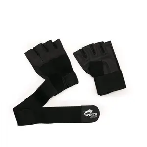 Durable Leather Gym Gloves | SPINTO Padded Workout Gloves for Weightlifting, CrossFit & Strength Training | Comfortable Grip for Effective Performance