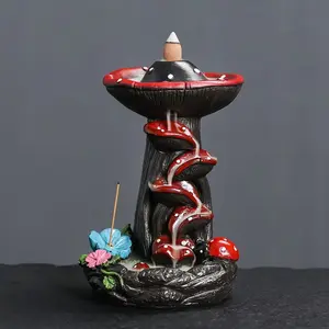 1pc Resin Mushroom Backflow Incense Burner, Creative Home Decor & Christmas Gift (Without Incense)