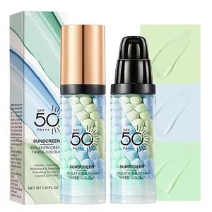 3-In-1 Color Correcting Primer SPF 50,Brightening Oil Control Moisturizer Cream, Long-Lasting Makeup Base for Flawless Skin Tone