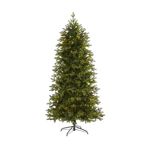 Nearly Natural 7' Christmas Tree w/500 Clear LED