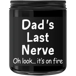Gifts for Dad from Daughter Son - Funny Dad Birthday Gifts - Father's Day Gift for Daddy Papa - Dad’s Last Nerve Scented Candle Black