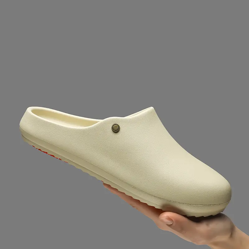 Unisex Closed Toe EVA Clogs Slip On Mule Slides Non Slip Waterproof Lightweight Casual Kitchen Garden Beach Shower Work Slippers Solid Black