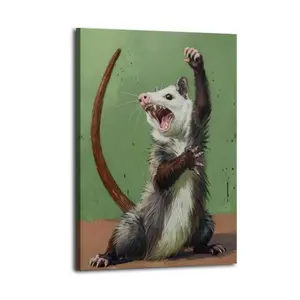 Opossum Poster Canvas Oil Decor Wall Art Painting Modern Aesthetic Print Decoration Waterproof Gift Idea for Home Preferred Gift Giving Option