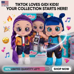 Viral TikTok Mystery Doll!  Gidi Kids Demon Hunter Collection | 10" Anime-Inspired Action Figure with 5D Glitter Eyes & 5 Joints | K-Pop Style Surprise Toy | US Seller