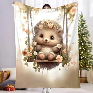 hedgehog pattern blankets-suitable for all seasons,machine washable,lightweight,ideal for travel and outdoor use.Thin Blanket Dream Workshop