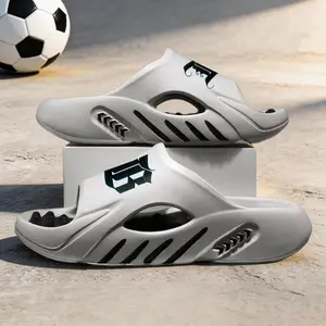 Men’s Game Day EVA Cloud Massage Slides – Soft Cushioned Sport Slippers, Lightweight Chunky Sole Non-Slip Sandals, Trendy Open Toe Indoor Outdoor Comfort Footwear Walking Shoes