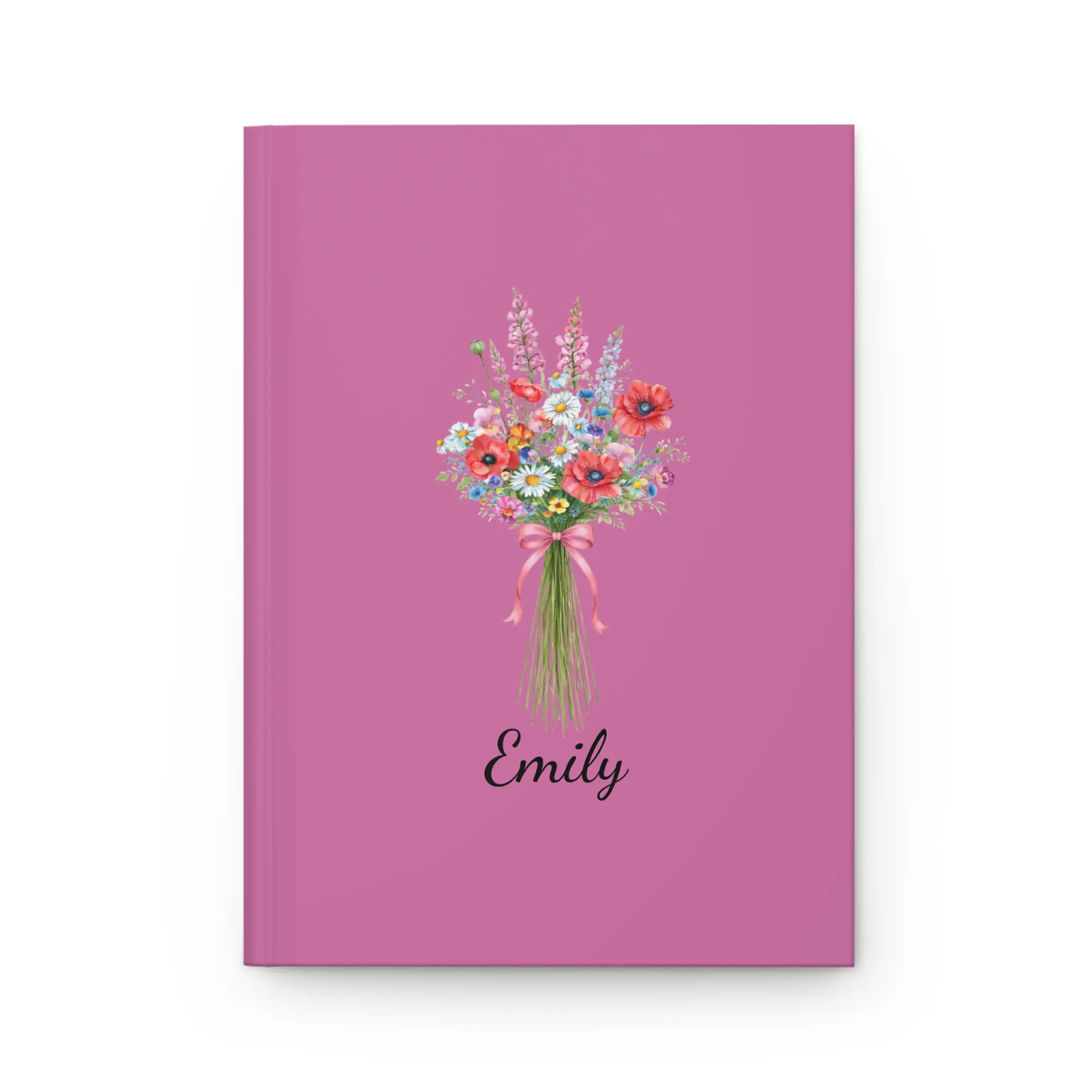 Floral Bouquet Journal Hardcover, Personalized Name Script