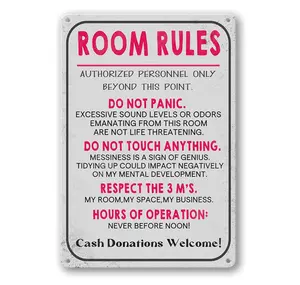 Room Sign For Teen Girls Bedroom Door Decor Teen Boy Room Signs Girl Room Rules Signs Dorm Wall Accessories Cool Things For Teens Funny Metal Tin Sign Gaming Decor 12 X 8 In