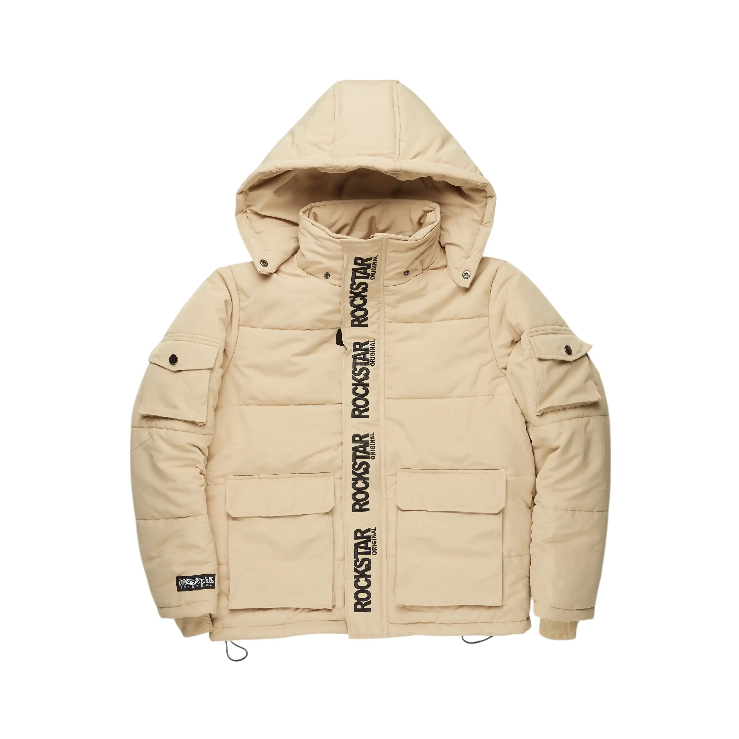 Adley Beige Utility Puffer Jacket Adley Beige Utility Puffer Jacket