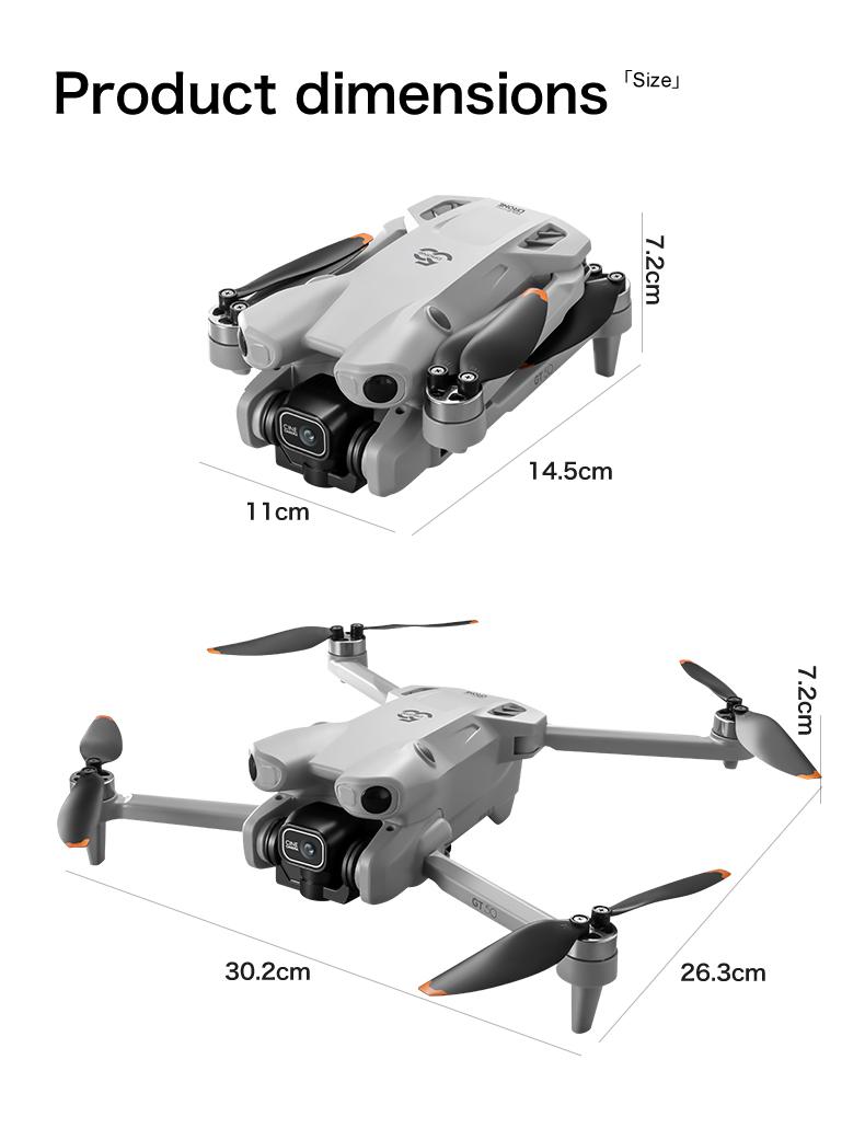 GT50 PRO Large Screen RC Drone with Brushless Motor, Foldable Design, 360° Flip, Multi-Directional Sensing, Smooth Flight Control, 3 Batteries Included, Camera Drone for Outdoor Fun, Beginners and Gift Choice
