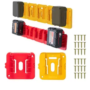 5 Pack Battery Mount Holder Compatible for Dewalt 20V 60V Battery Milwaukee 18V Battery Dock Holder Fit for DCB200 DCB203 DCB206 Batteries