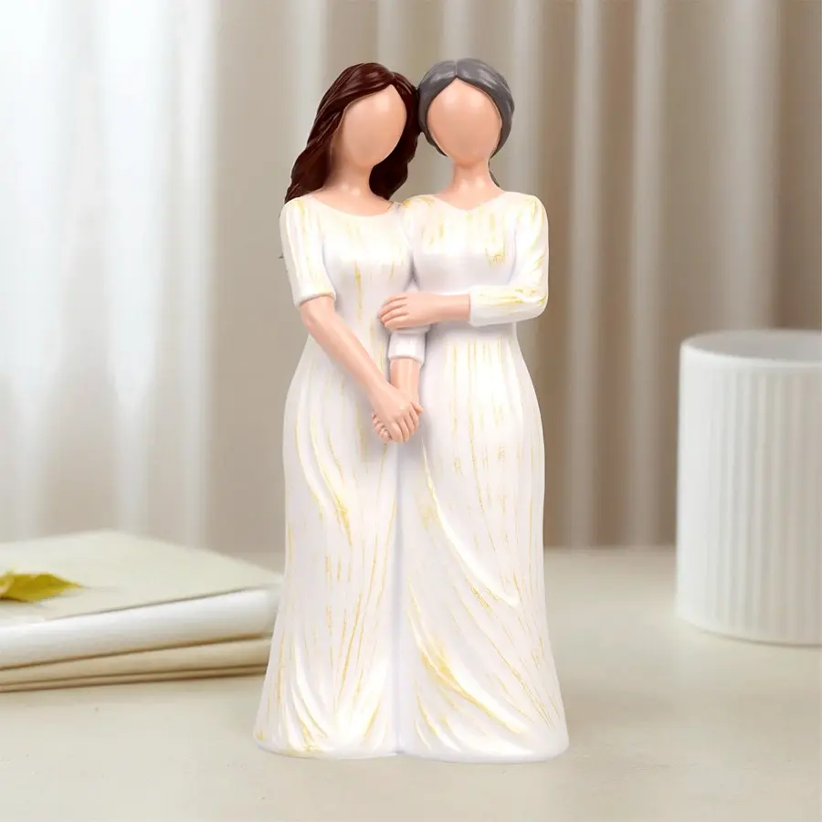 Mother Daughter Hugging Decorative Figurine, Gentle Healing Style, Family Expression, Home Decoration, Soft Furnishing, Mother's Day Gift