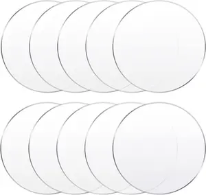 Yalikop 10 Pcs 6 Inch Acrylic Blanks Ornament round Clear Acrylic Christmas Disc Circle Clear Christmas Ornaments Blank Plastic DIY Disc Circle Crafts for Xmas Decor Crafting Making and Painting