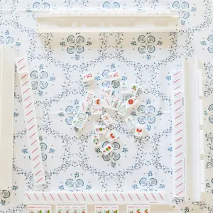 Scalloped Square Game Table Topper - Floral Trellis