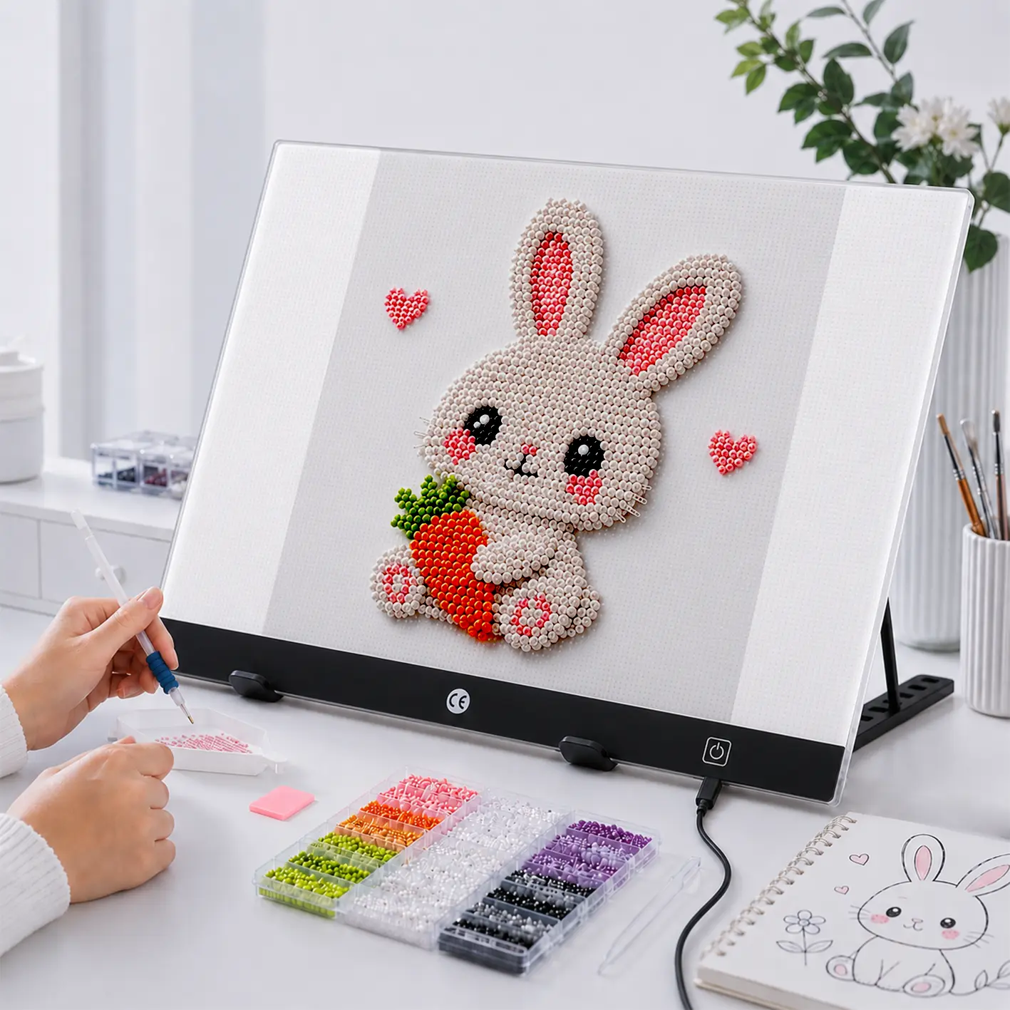 A3 LED Tracing Art Board - Type-C Powered, 3-Level Brightness Ctrl, Even Illumination, Dot Matrix Surface, Optional Stand, 0.21in Profile, 16.10x12.95in Ample Space, for Creative Projects, DIY Enthusiasts