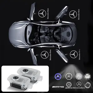 2Pcs Car Door Welcome Light LED Laser Projector Lamp Auto Decoration Accessories For Mercedes-Benz S Class W221 2005 2006 2007 2008 2009 2010 2011 2012 2013