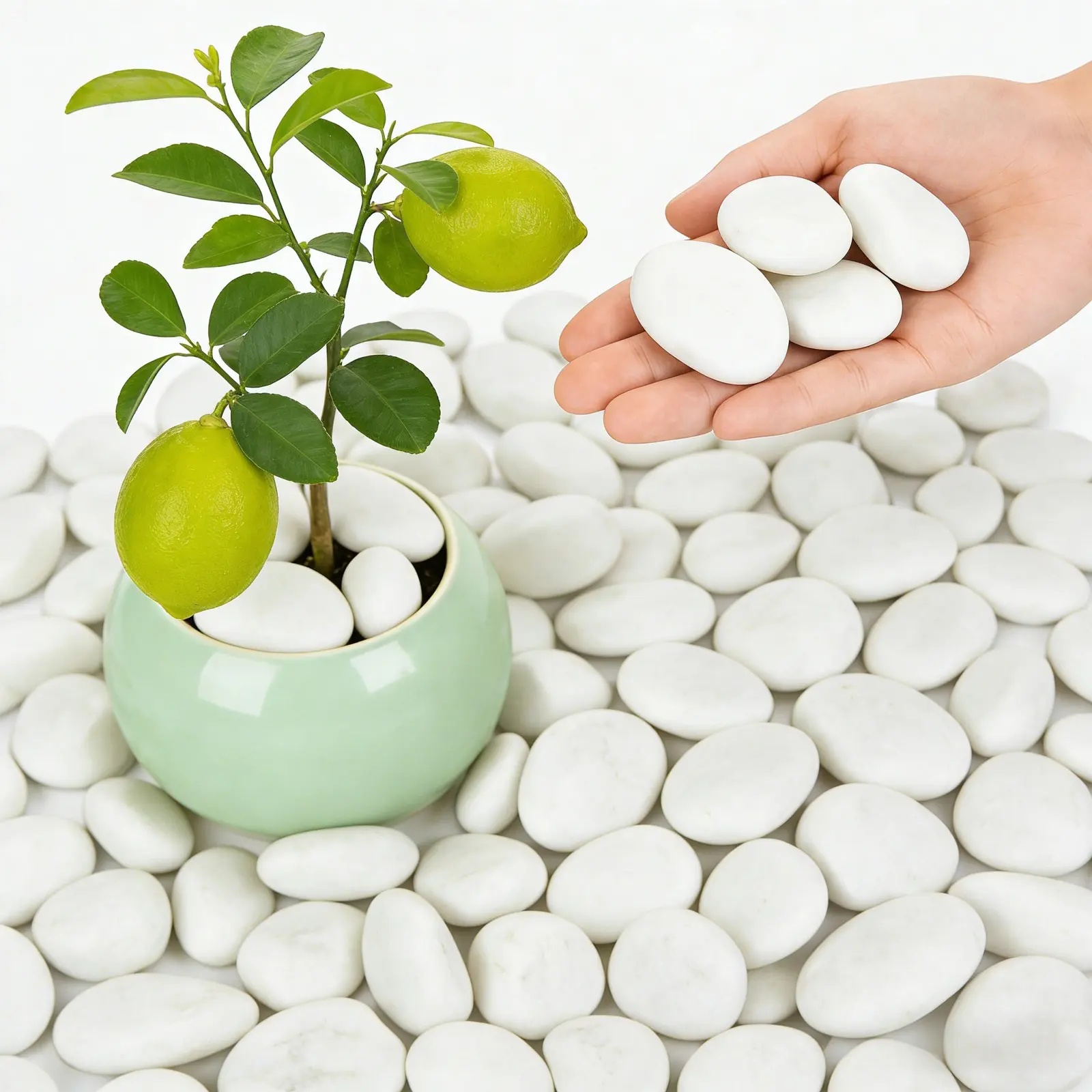 White River Rocks, High Polished Decorative Pebbles, Stones for Landscaping, Outdoor Décor, Plants, Vase Filler, Fish Tank