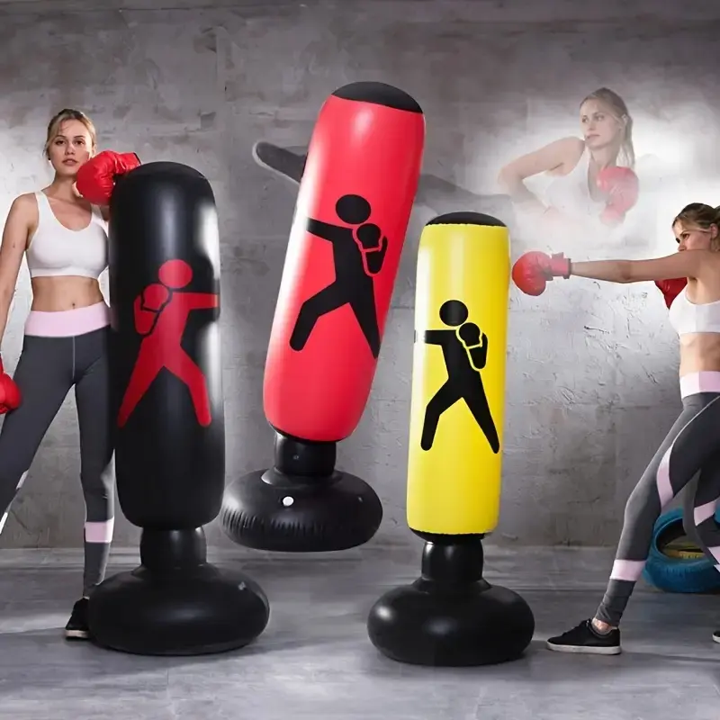Inflatable Boxing Bag 1.6m, Kickboxing Bag, Punching Bag for Home Gym Training, Durable Fitness Equipment for Karate & Mma Workout, Boxing Training Gear
