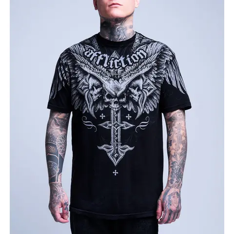 Affliction Men's Cotton Short-Sleeve Tee, Death Eyes Menswear T-Shirt