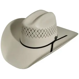 Evers 10X Western Hat - 4" Round Oval Rodeo Crown, 4 1/4" Brim, 2-Ply Black Band, Moisture Wicking Sweatband, Classic Venting Pattern