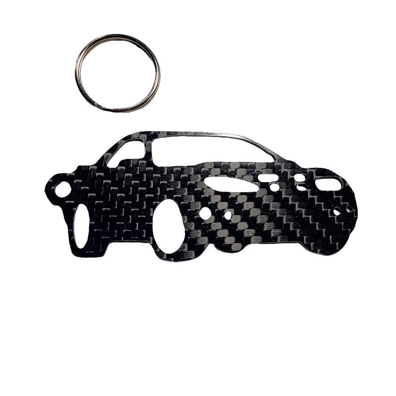 Carbon Fiber keychain for Pontiac Firebird Trans Am WS6 (1998-2002) Inspired Keychain Lanyard 3D front stance view Glossy Twill