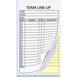Baseball/Softball Lineup Cards, 4-Part Carbonless Copies with Tearing Line, 150 Games with 16 Player Roster Lineup Sheet for Coaches, Team, Sports