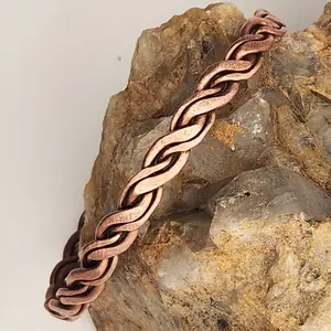 Sacred Twist Large Copper Cuff Bracelet Gift For Him and Her Energetically Charged Copper Cuff Healing Wrist Band For easing Pain and Inflammation