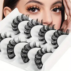 4 Pairs Lashes Eyelashes Fake Eyelashes Russian Strip Lashes False Eyelashes Biche Eyes Extension Lashes Russian Volume Russian Lashes