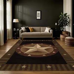 Vintage Star Pattern Carpet, Non-slip Soft Floor Mat, Decorative Area Rug for Home Living Room Bedroom, Vanity Decor Accessories, Home Decor Rugs