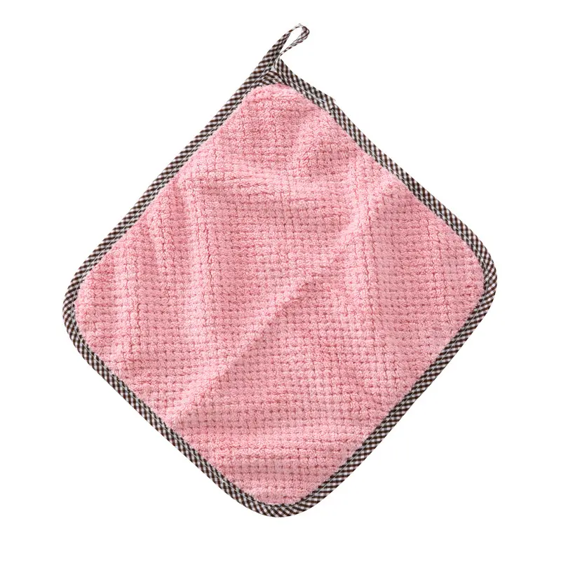 10PCS Super Absorbent Microfiber Kitchen Towel Set (25x25cm) with Hanging Loop, Soft Plush Look Cleaning Cloths for Kitchen Bath Countertops, Dishes