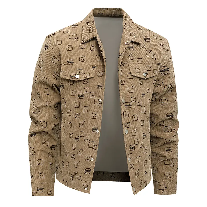 Plus Size Lamp Heart Fleece Jacket Trendy Casual Streetwear Spring And Autumn Workwear Printed Lapel Coat for Everyday Wear